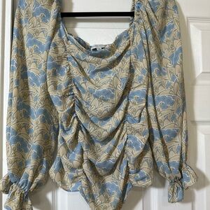 Rose and Olive long sleeve blouse art deco pattern